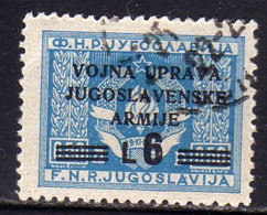 ISTRIA E LITORALE SLOVENO 1947 FRANCOBOLLI DI YUGOSLAVIA LIRE 6 SU 0.50d USATO USED OBLITERE' - Joegoslavische Bez.: Slovenische Kusten