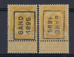 RIJKSWAPEN Nr. 54 Voorafgestempeld Nr. 31 A + B   GAND 1895   ; Staat Zie Scan !   ZELDZAAM - Roller Precancels 1894-99