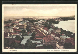 AK Strausberg, Blick Vom Marienturm Auf Die Stadt, Die Strasse Und Den See - Strausberg