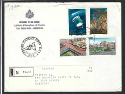 SAINT-MARIN 1986: LSC Rec. Pour Genève, Affr. De 3200L (TP Au Recto Et Au Verso) - Covers & Documents
