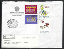 SAINT-MARIN 1984: LSC Rec. Pour Genève, Affr. De 2500L (TP Au Recto Et Au Verso) - Lettres & Documents