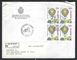 SAINT-MARIN 1983: LSC Rec. Pour Genève, Affr. De 2600L (TP Au Recto Et Au Verso) - Covers & Documents