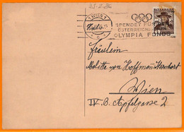 Aa2827 - AUSTRIA - POSTAL HISTORY - POSTCARD 1936 Olympic Games Postmark - Sommer 1936: Berlin