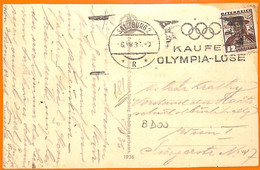 Aa2828 - AUSTRIA - POSTAL HISTORY - POSTCARD 1936 Olympic Games Postmark - Ete 1936: Berlin