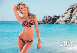 A6100- Girl On The Beach, Swimsuit Model Blonde Sexy Woman Calendar, 2016 Ucraine, Small Calendar - Small : 2001-...