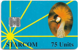 Uganda - Starcom - Crane Bird (Blue), (Reverse #2), SC7, 75U, Used - Oeganda