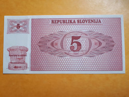 SLOVENIE 5 TOLARJEV 1990 UNC - Slovénie