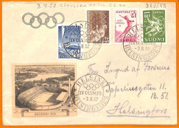 Aa2839 -  FINLAND - POSTAL HISTORY - 1952 Olympics COVER Closing Day Of Games - Summer 1952: Helsinki