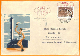 Aa2842 - FINLAND - POSTAL HISTORY - 1952 Olympic Games FDC COVER To TETUAN - Sommer 1952: Helsinki