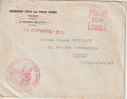 France 1957 EMA Paris 31 Entete Et Cachet Forces Armées Terre - EMA ( Maquina De Huellas A Franquear)