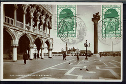 Italie - 1934 - Affranchissement PA 56 - Correspondance De Venezia Pour La Belgique Sur Carte "Place St Marco" B/TB - - Marcophilie