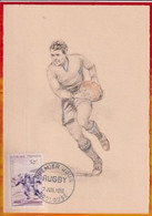 CM-Carte Maximum Card # 1956-FRANCE # (N° Yv. 1074) SPORT # Rugby # Toulouse  (Edition BD ) - 1950-1959