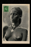 Cartolina Africa Orientale Ragazza Eritrea, Affrancata Sul Fronte Con 5 Cent Su ½ Pence B.M.A. Eritrea - Eritrea