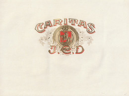 Étiquette Ancienne De BOITE De CIGARES  -  CARITAS ( Dessin Gaufré )  -   Dimensions,   24 Cm X 18 Cm - Etiketten