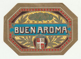 Étiquette Ancienne De BOITE De CIGARES  -  BUEN  AROMA -   Dimensions,   8.5 Cm X 6 Cm - Etiketten