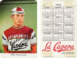 CARTE CYCLISME PEDRO TORRES SIGNEE TEAM LA CASERA 1972 ( VOIR PARTIE ARRIERE ) - Ciclismo