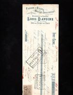 IVRY SUR SRINE - Lettre De Change 1898 - Fabrique D'Huiles Et Graisses Industrielles - Louis DAVOINE - Bills Of Exchange