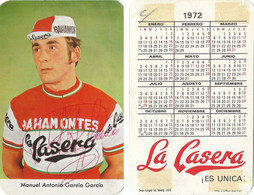 CARTE CYCLISME MANUEL ANTONIO GARCIA SIGNEE TEAM LA CASERA 1972 ( VOIR PARTIE ARRIERE ) - Ciclismo