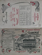63 CLERMONT-FERRAND - Hotel Terminus (face Gare) - Dépliant Promo Avec Tarifs 4 Volets - Publicidad