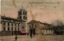 CPA AK St-CHAMOND Place St-PIERRE Et L'Église (687243) - Saint Chamond