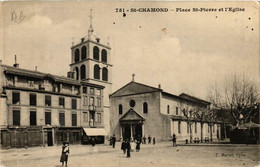 CPA AK St-CHAMOND Place St-PIERRE Et L'Église (687244) - Saint Chamond