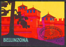 Bellinzona Ticino Canton Switzerland LUGANO Philatelic Congress 1934 - Cinderella Label Vignette - Sonstige & Ohne Zuordnung