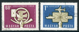 HUNGARY 1958 International Correspondence Week Used.  Michel 1555-56 - Usati