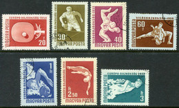 HUNGARY 1958 European And World Sports Championships Set Of 7 Used.  Michel; 1542-48 - Gebraucht