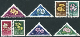 HUNGARY 1958 Flowers Set Of 8 Used.  Michel; 1534-41 - Used Stamps