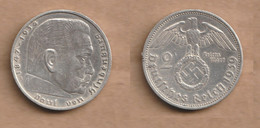 ALEMANIA  2 Reichsmark  1939 A Silver (.625) • 8 G • ⌀ 25 Mm KM# 93, - 2 Reichsmark