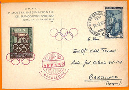 Aa2849 - Postal History - VINTAGE Illustrated CARD - 1952  Olympic Games ITALY - Estate 1952: Helsinki