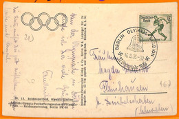 Aa2855 - Germany - POSTAL HISTORY - 1936 Olympic Games POSTMARK Closing Day - Ete 1936: Berlin