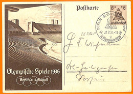 Aa2863  - Germany - POSTAL HISTORY - 1936 Olympic Games STATIONERY CARD - Sommer 1936: Berlin