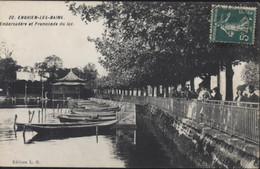 Variété YT 137 Semeuse Camée 5ct Verte Anneau Lune Sur Main à Droite Dite à La Balle CPA Enghien Les Bains 1910 - Brieven En Documenten