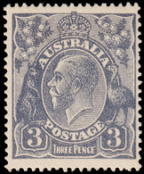 Australia 1914-24 MH Sc #30 3p George V Blue Variety - Mint Stamps