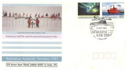 (QQ 10) Australia -  AAT 1991 - Norpex 91 FDC (black Newcastle P/M) - FDC