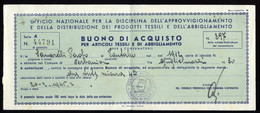 FEBBRAIO 1945 - 2^ GUERRA MONDIALE - BUONO DI ACQUISTO ABBIGLIAMENTO RILASCIATO DAL COMUNE DI VERBANIA  (STAMP59) - Textile