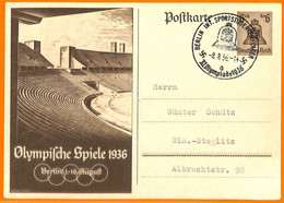 Aa2867 - Germany - POSTAL HISTORY - 1936 Olympic Games STATIONERY CARD - Ete 1936: Berlin