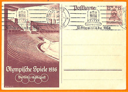 Aa2868 - Germany - POSTAL HISTORY - 1936 Olympic Games STATIONERY CARD Opening Day - Sommer 1936: Berlin