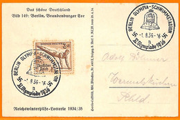 Aa2870 - Germany - POSTAL HISTORY - 1936 Olympic Games SPECIAL POSTMARK Swimming - Sommer 1936: Berlin