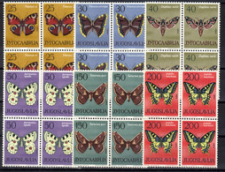 Yugoslavia,Fauna-Butterflies 1964.,blocks Of Four,MNH - Unused Stamps