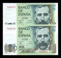 España Pareja 1000 Pesetas Pérez Galdos 1979 Pick 158 Sin Serie EBC XF - [ 4] 1975-… : Juan Carlos I