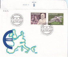 Luxembourg 1988 - FDC Monnet/Investitionsbank (7.712) - Cartas & Documentos