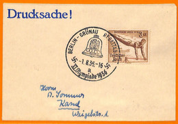 Aa2885 - Germany - POSTAL HISTORY - 1936 Olympic Games SPECIAL POSTMARK Regata - Ete 1936: Berlin