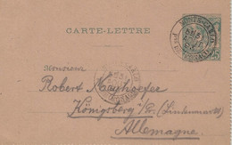 1893 - Carte-Lettre  E P 25 C  Oblit. Cad T18 MONTE-CARLO / Pté  DE MONACO  Pour L'Allemagne - Brieven En Documenten