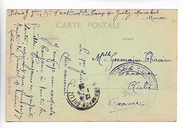 Occupation Française Du MAROC Cachet Violet ARTILLERIE COLONIALE + Cad MARRAKECH-GUELIZ 1928  Cpa MARRAKECH   ....G - Lettres & Documents