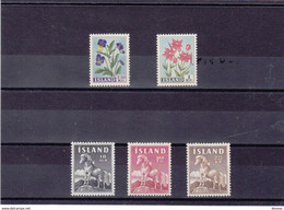 ISLANDE 1958-1960 Yvert 281-285 NEUF** MNH - Unused Stamps