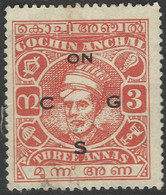 Cochin(India). 1944 Maharaja Kerala Varma II. Official. 3a Used P13X13½. SG O73 - Cochin