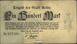 Gotha Notgeld: Inflationsgeld Der Stadt Gotha Gebraucht (III) 1922 100 Mark Gotha - Monétaires/De Nécessité