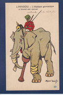 CPA éléphant Par Mass'beuf écrite Inde Hindou WWI Anti Kaiser Germany - Elephants